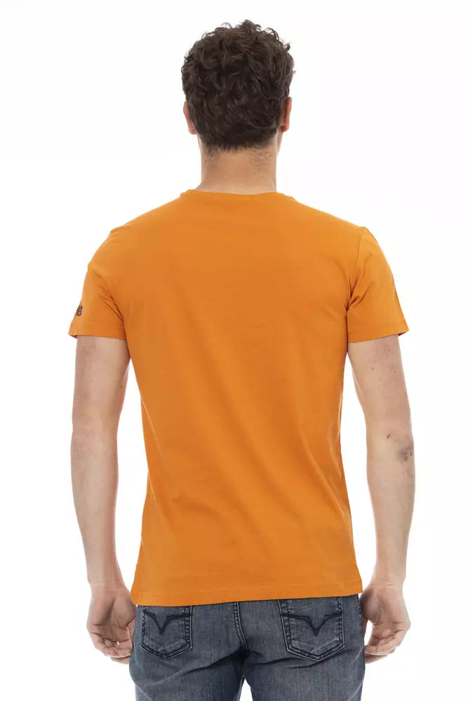 Orange Cotton Men T-Shirt-Trussardi Action-LabelTerrace.com