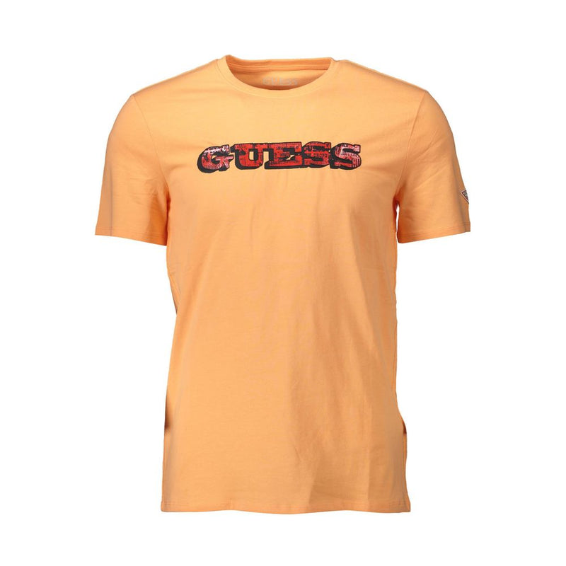 Orange Cotton Men T-Shirt-Guess Jeans-LabelTerrace.com