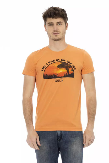 Orange Cotton Men T-Shirt-Trussardi Action-LabelTerrace.com