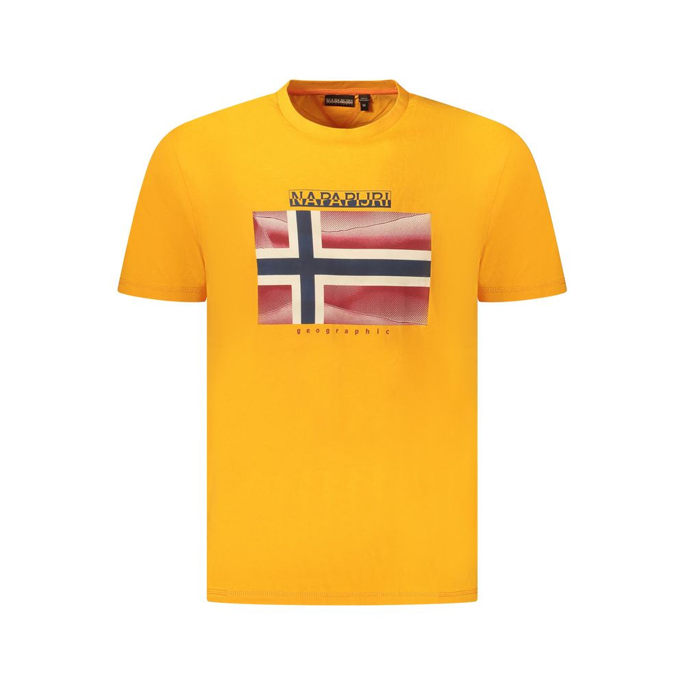 Orange Cotton Men T-Shirt