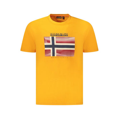 Orange Cotton Men T-Shirt