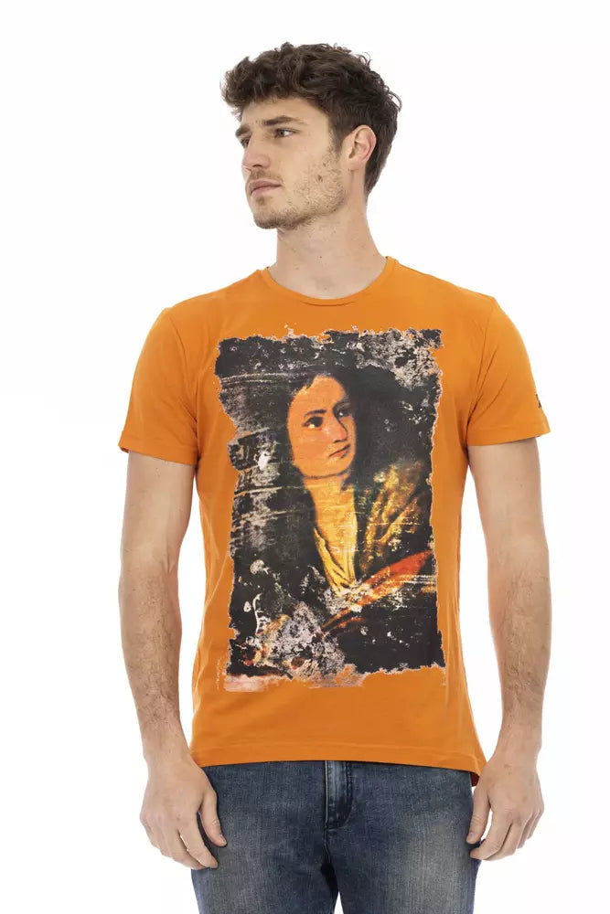Orange Cotton Men T-Shirt-Trussardi Action-LabelTerrace.com