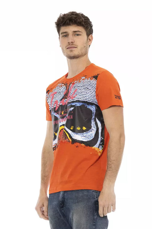 Orange Cotton Men's T-Shirt-Trussardi Action-LabelTerrace.com