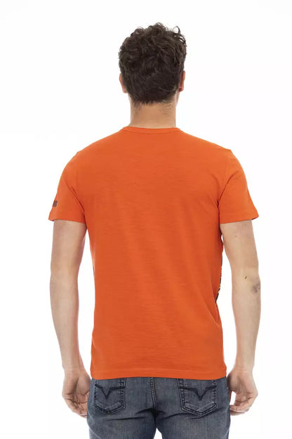 Orange Cotton Men's T-Shirt-Trussardi Action-LabelTerrace.com