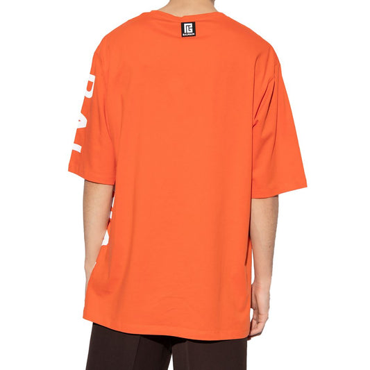 Orange Cotton T-Shirt-Balmain-LabelTerrace.com