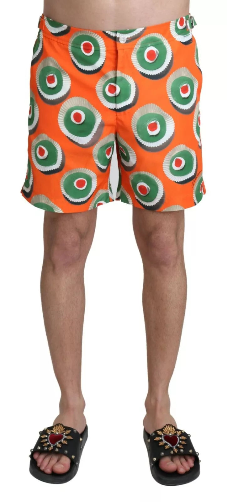 Orange Cupcake Beachwear Shorts Swimwear-Dolce & Gabbana-LabelTerrace.com