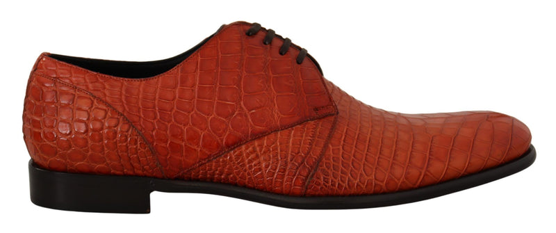 Orange Exotic Leather Dress Derby Shoes-Dolce & Gabbana-LabelTerrace.com