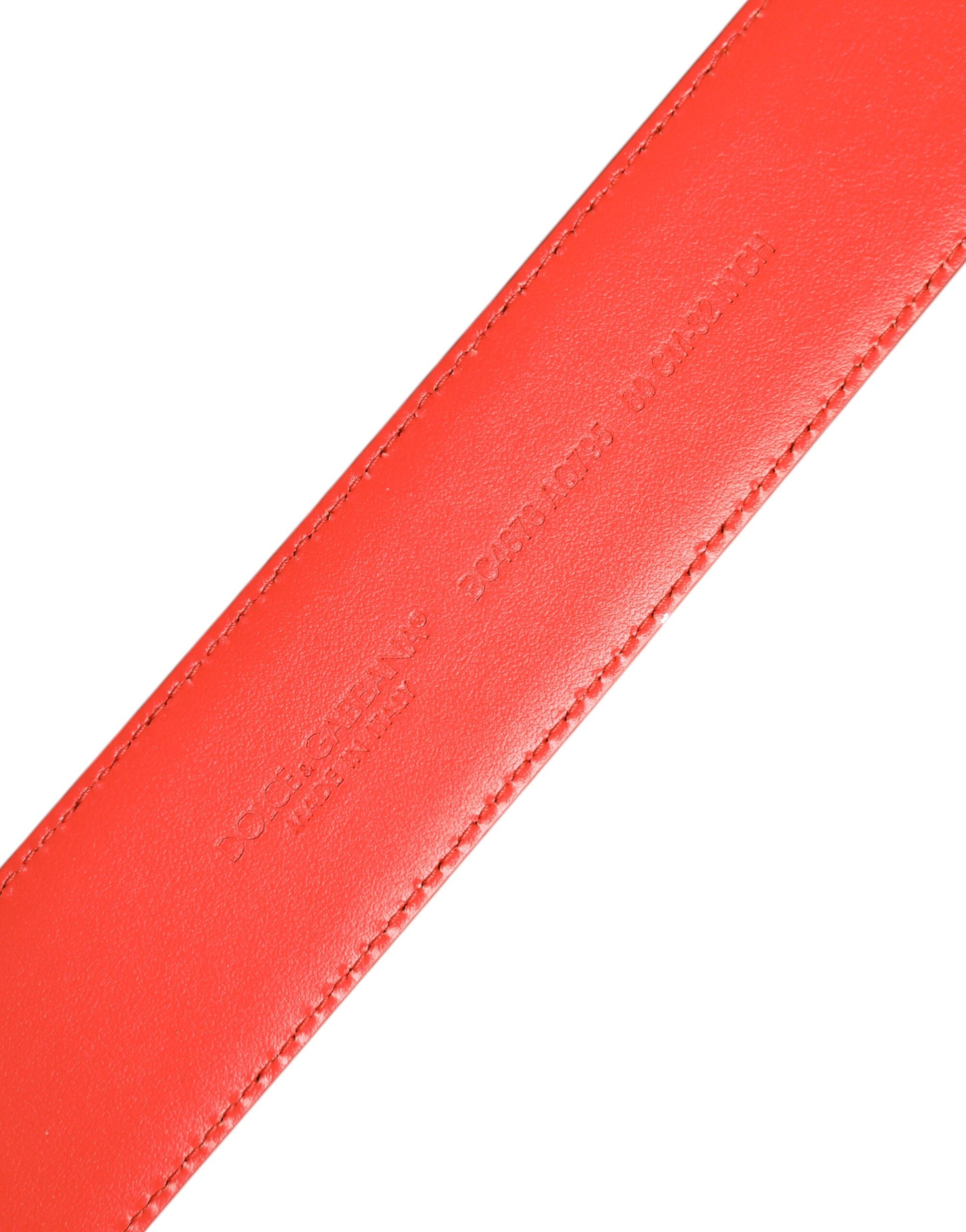 Orange Gold Tone Metal Logo Buckle Belt-Dolce & Gabbana-LabelTerrace.com