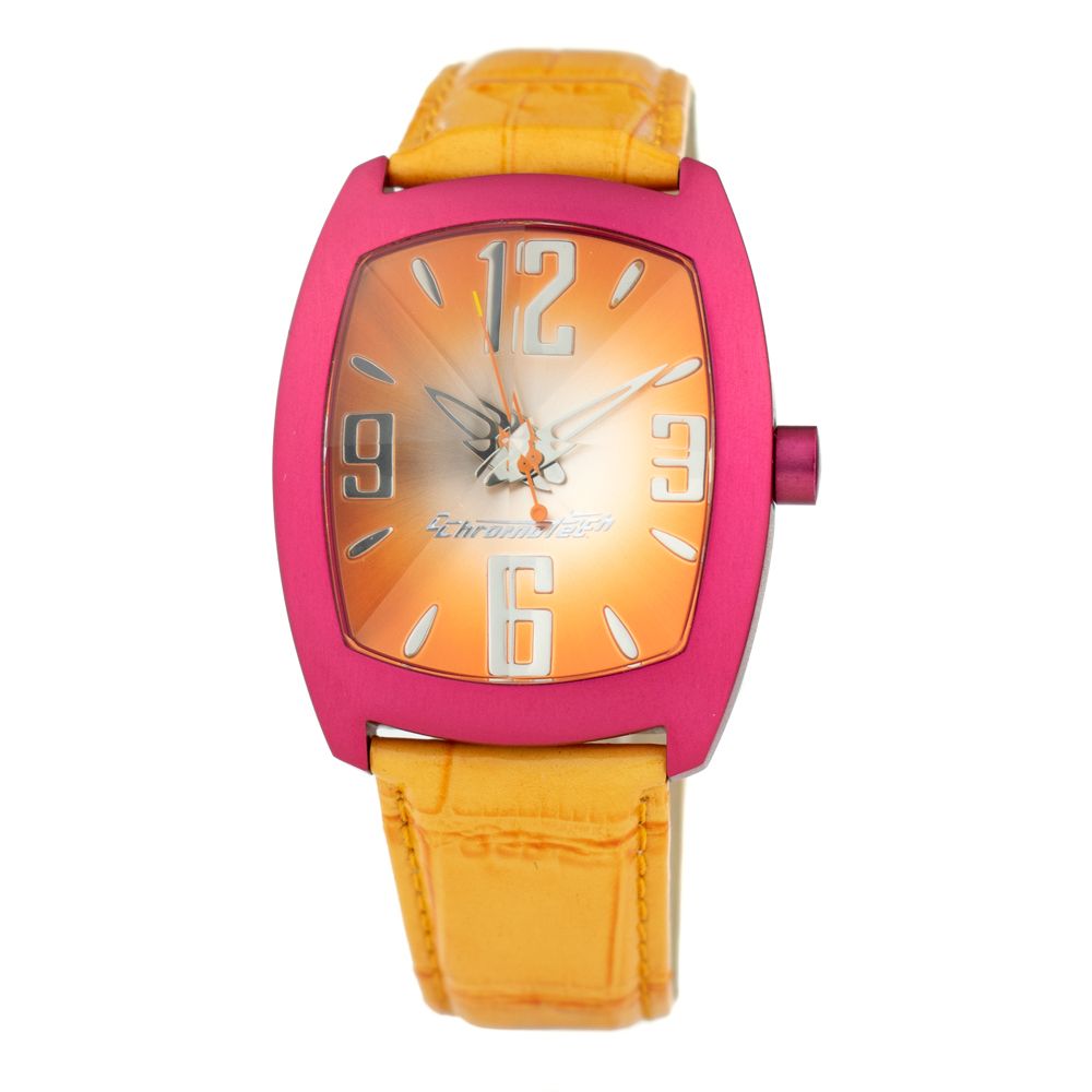 Orange Leather Dress Watch