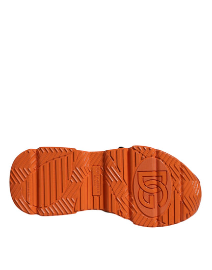 Orange Multi Panel Chunky High Top Sneakers Shoes-Dolce & Gabbana-LabelTerrace.com