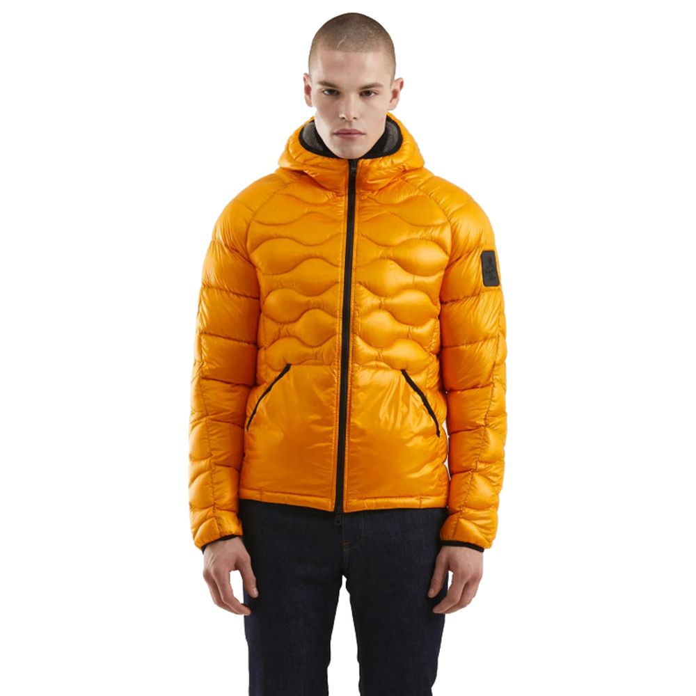 Orange Nylon Men Jacket-Refrigiwear-LabelTerrace.com