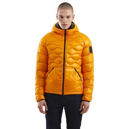 Orange Nylon Men Jacket-Refrigiwear-LabelTerrace.com