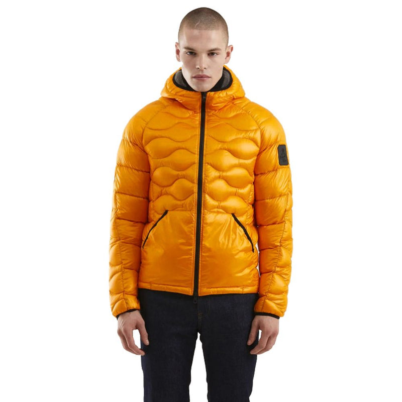 Orange Nylon Men Jacket-Refrigiwear-LabelTerrace.com