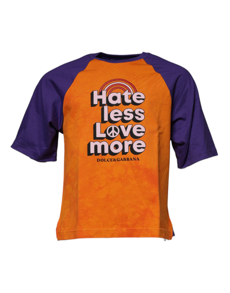 Orange Purple Graphic Print Short Sleeves T-shirt-Dolce & Gabbana-LabelTerrace.com
