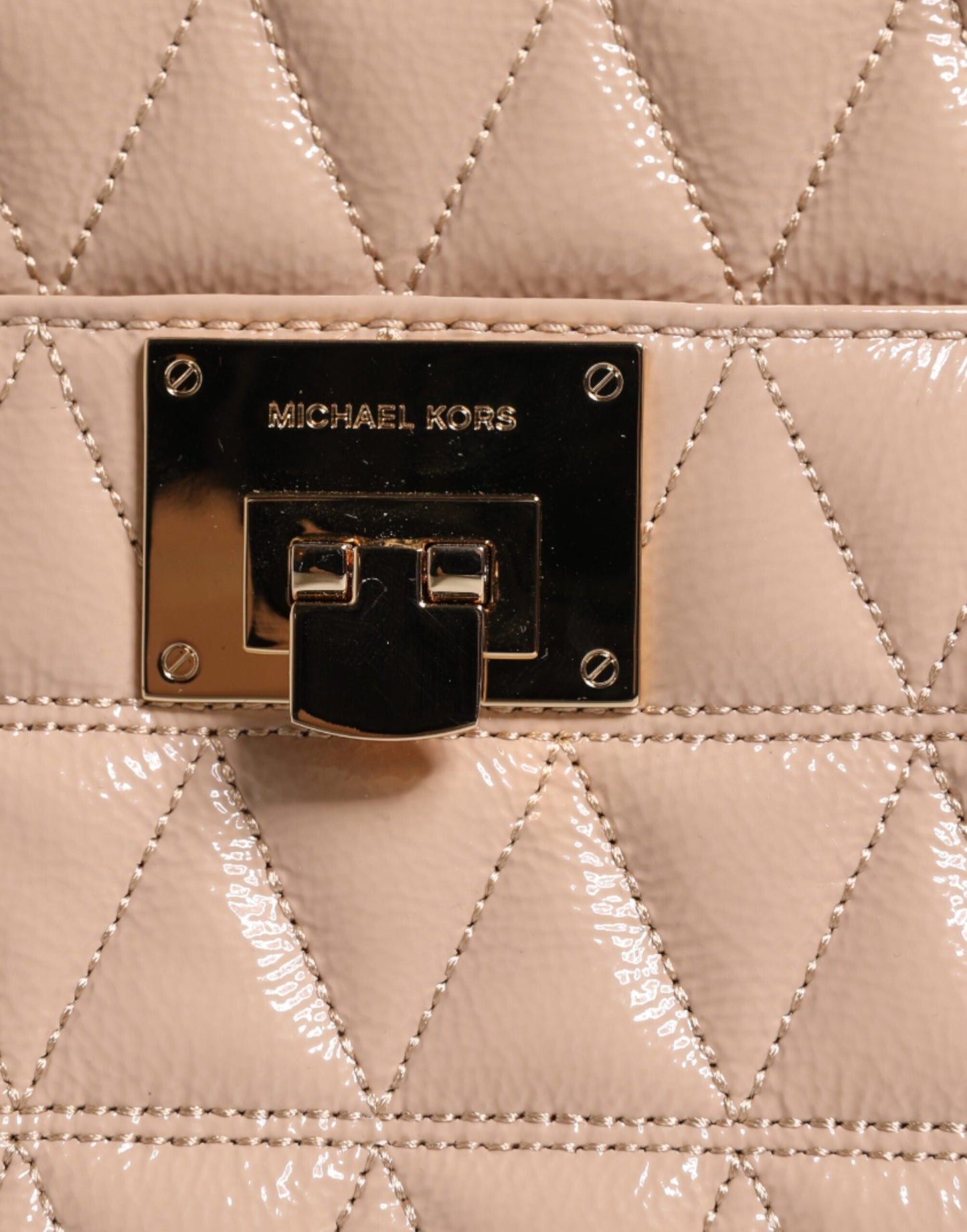 Peach Quilted Leather Logo Crossbody VIVIANNE Messenger Bag-Michael Kors-LabelTerrace.com