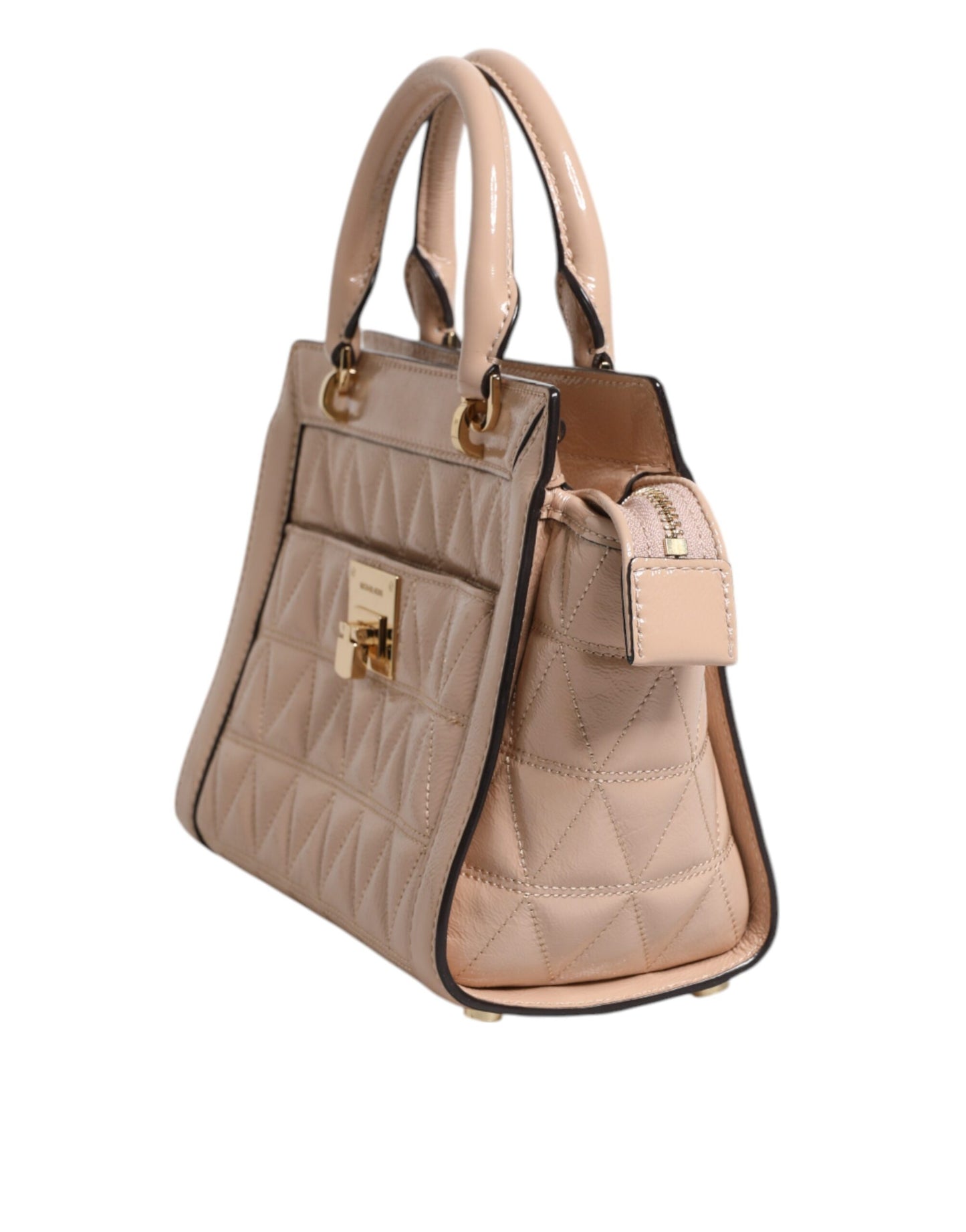 Peach Quilted Leather Logo Crossbody VIVIANNE Messenger Bag-Michael Kors-LabelTerrace.com