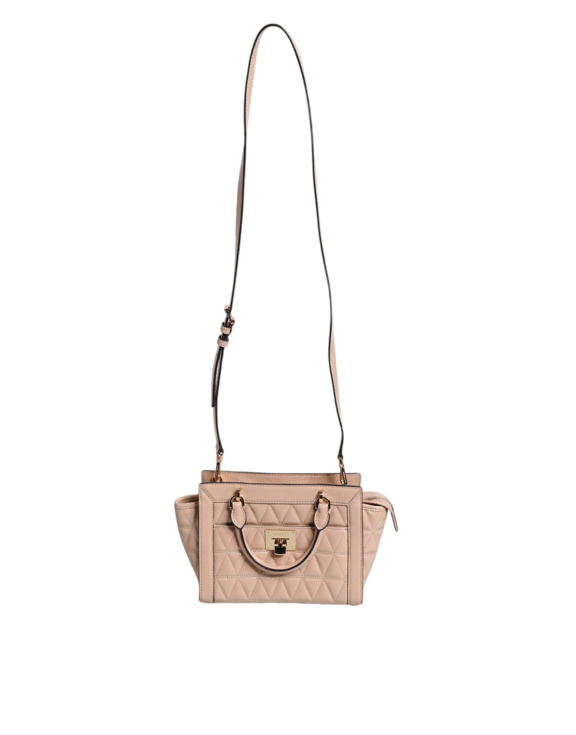 Peach Quilted Leather Logo Crossbody VIVIANNE Messenger Bag-Michael Kors-LabelTerrace.com