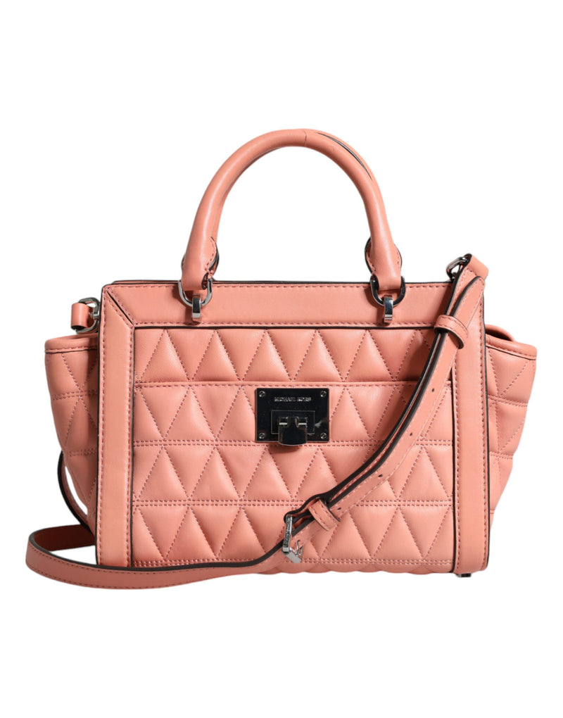 Peach Quilted Leather Logo Crossbody VIVIANNE Messenger Bag-Michael Kors-LabelTerrace.com