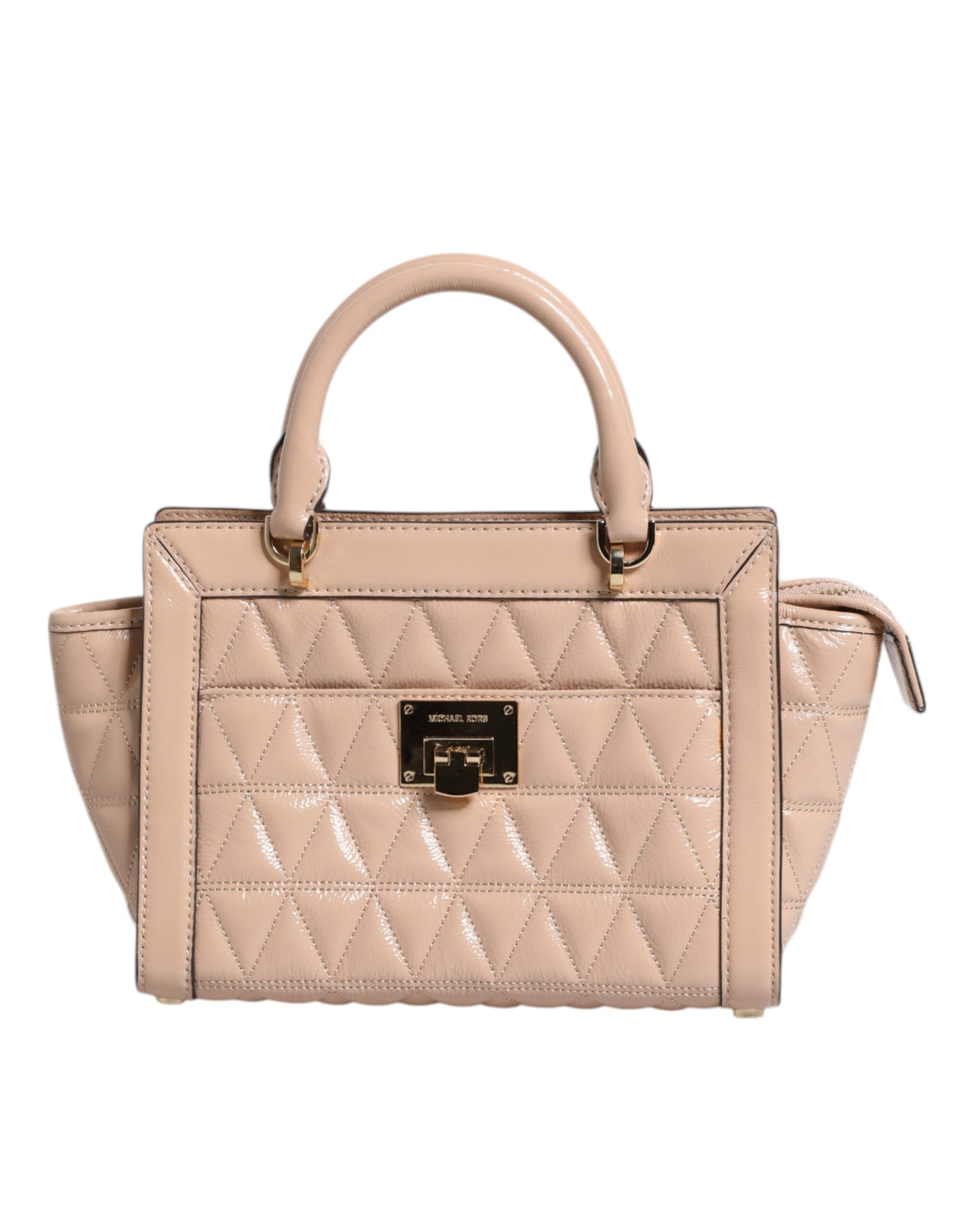 Peach Quilted Leather Logo Crossbody VIVIANNE Messenger Bag-Michael Kors-LabelTerrace.com
