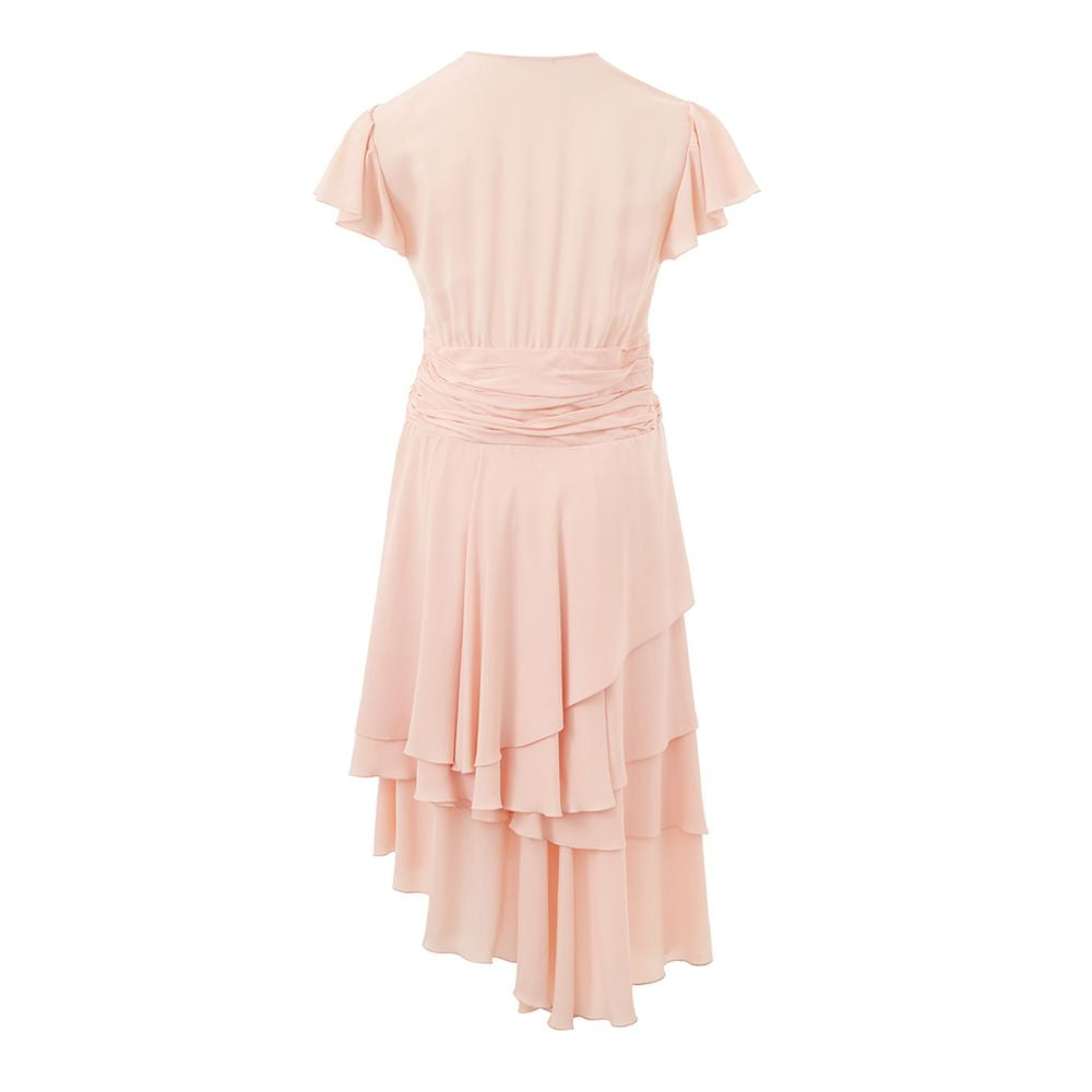 Pink Acetate Casual Dress