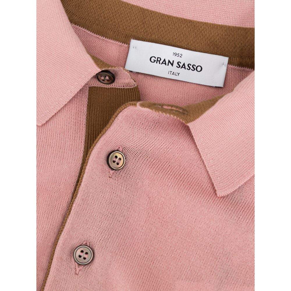 Pink Cotton Polo Shirt-Gran Sasso-LabelTerrace.com