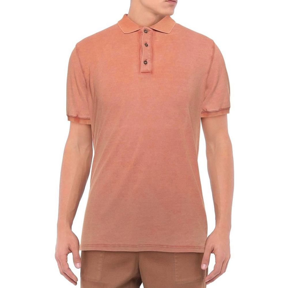 Pink Cotton Polo Shirt-Alpha Studio-LabelTerrace.com