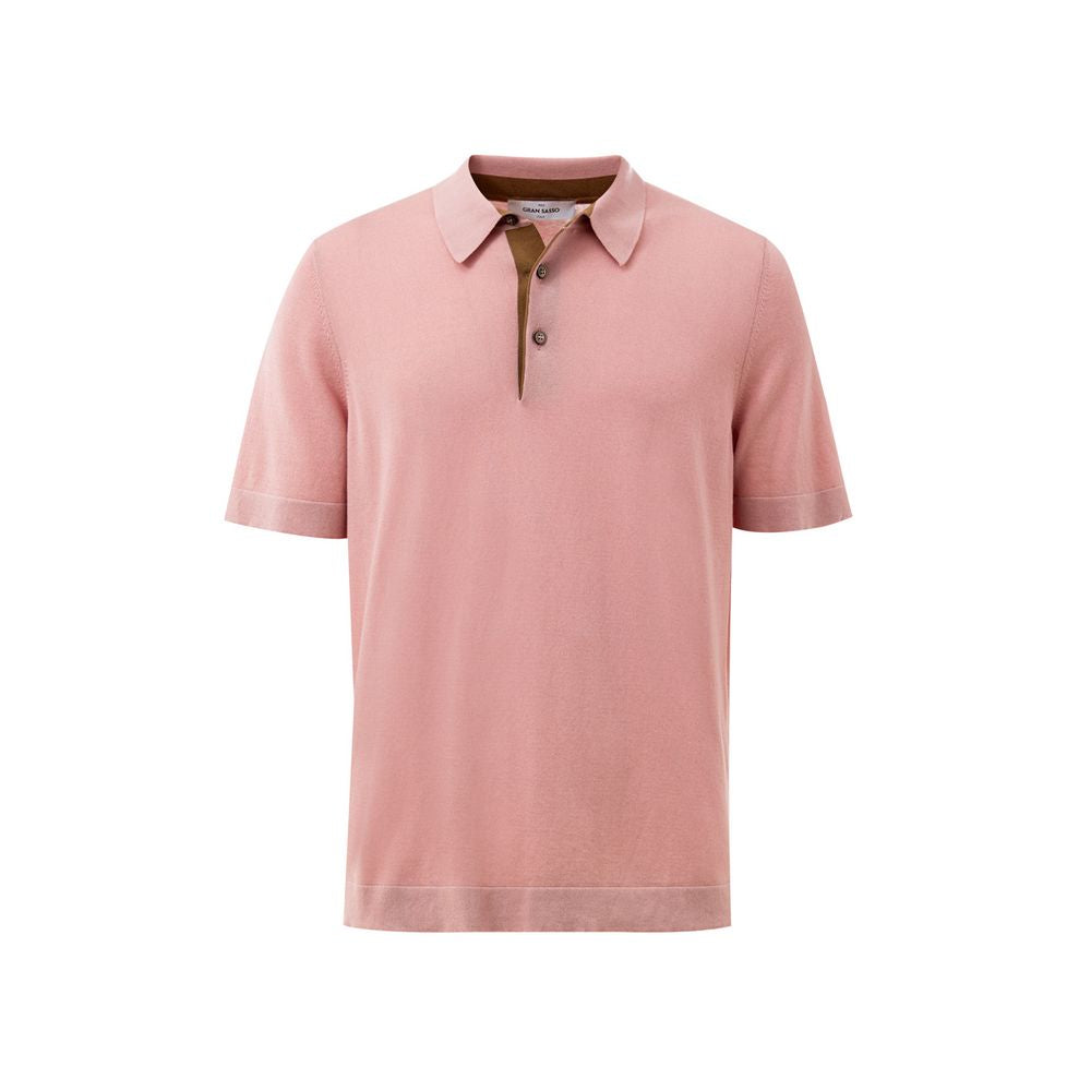 Pink Cotton Polo Shirt-Gran Sasso-LabelTerrace.com