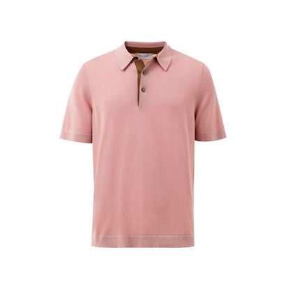 Pink Cotton Polo Shirt-Gran Sasso-LabelTerrace.com