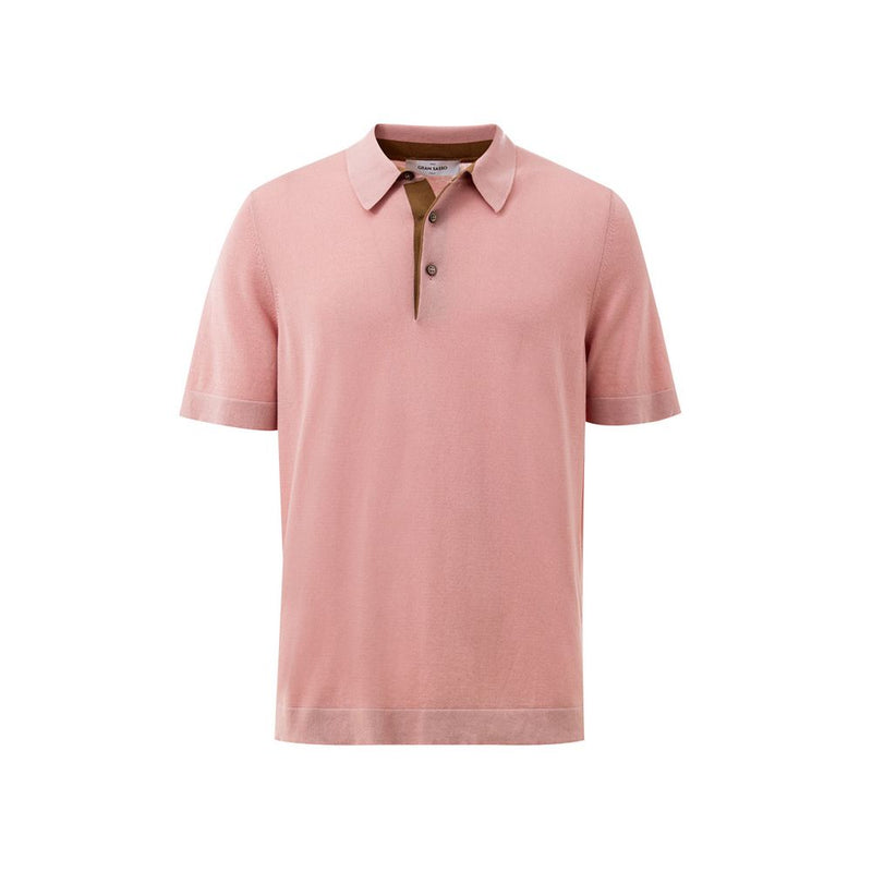 Pink Cotton Polo Shirt-Gran Sasso-LabelTerrace.com