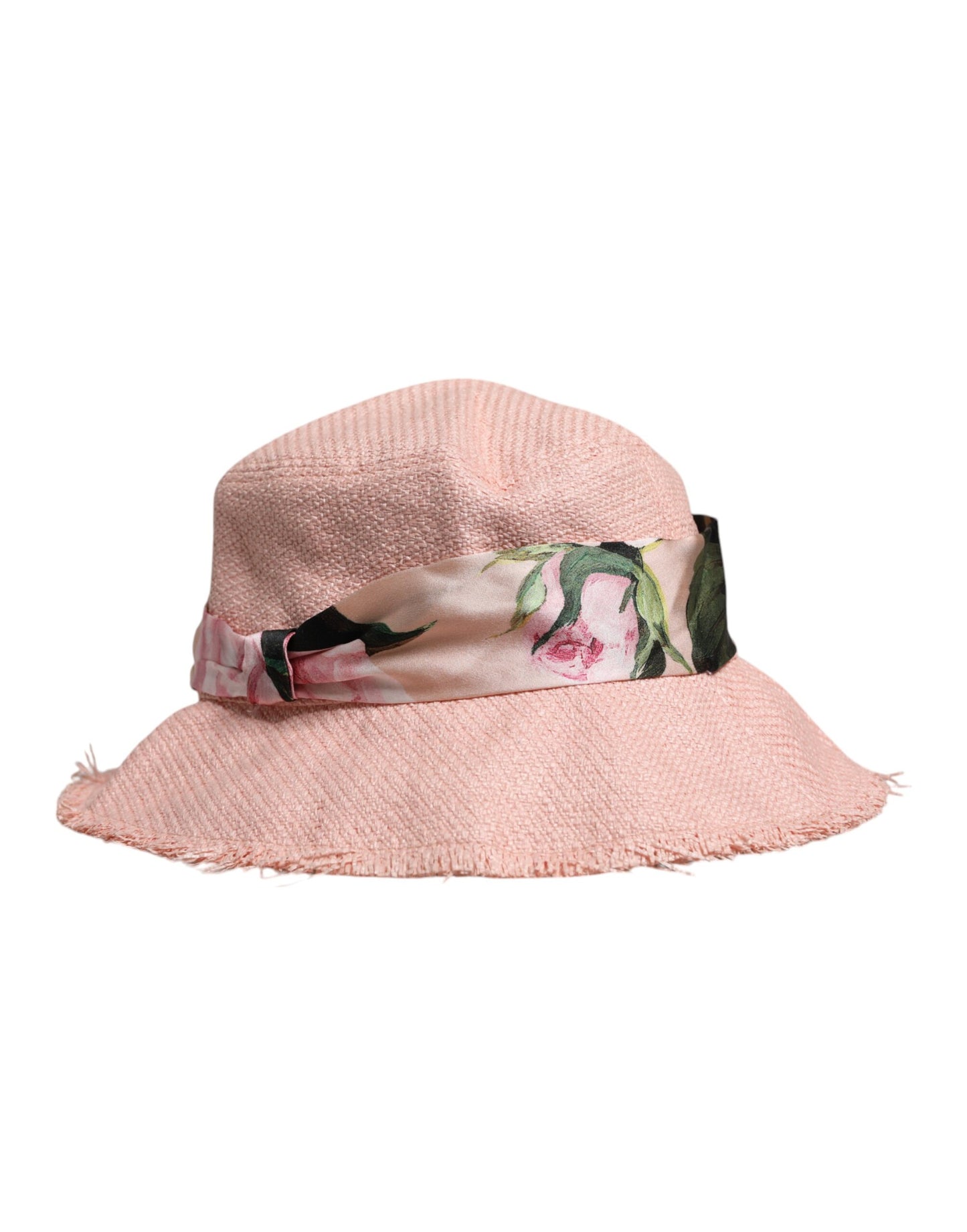Pink Cotton Wide Brim Bucket Hat-Dolce & Gabbana-LabelTerrace.com