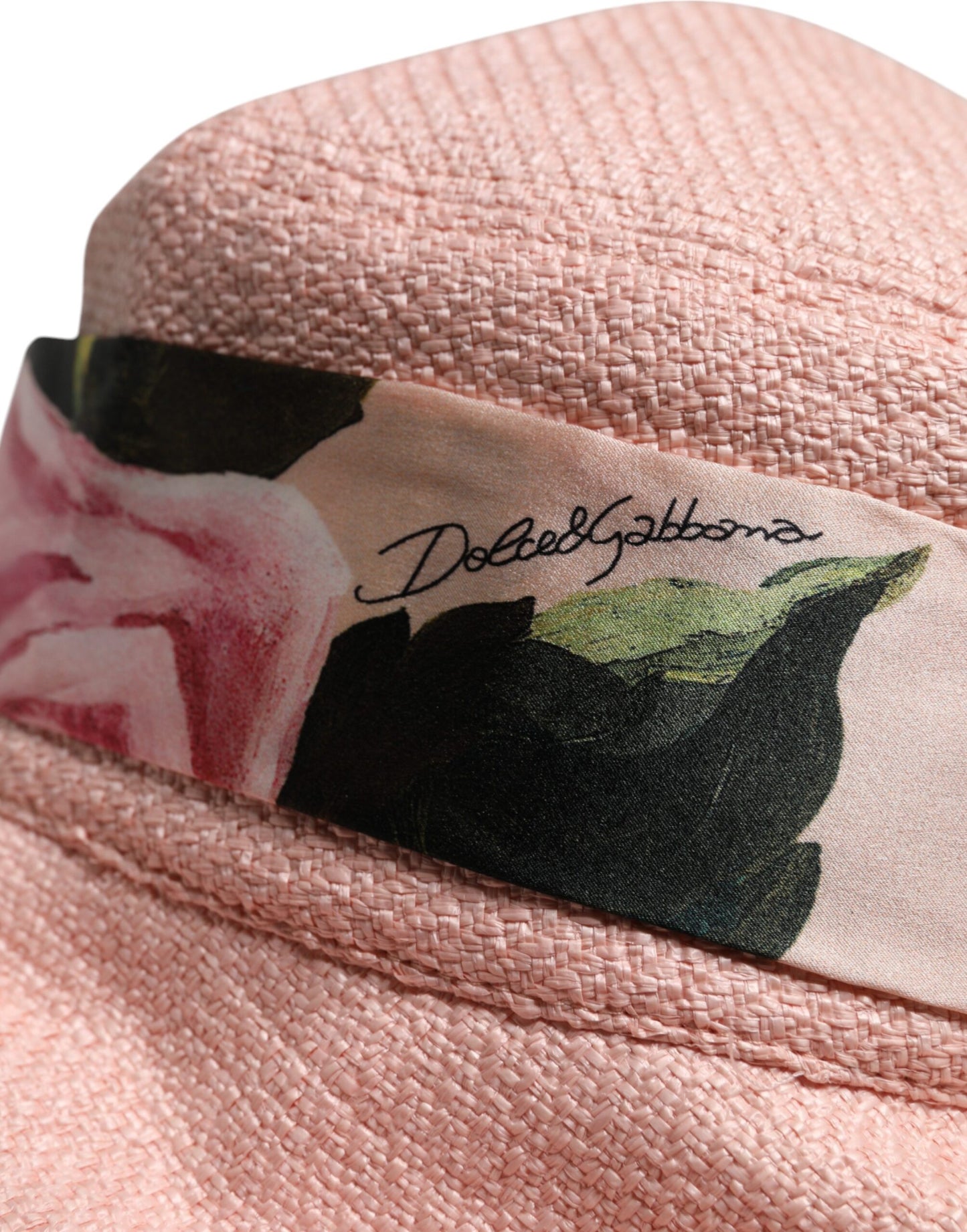 Pink Cotton Wide Brim Bucket Hat-Dolce & Gabbana-LabelTerrace.com