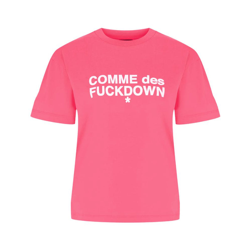 Pink Cotton Women T-Shirt-Comme Des Fuckdown-LabelTerrace.com