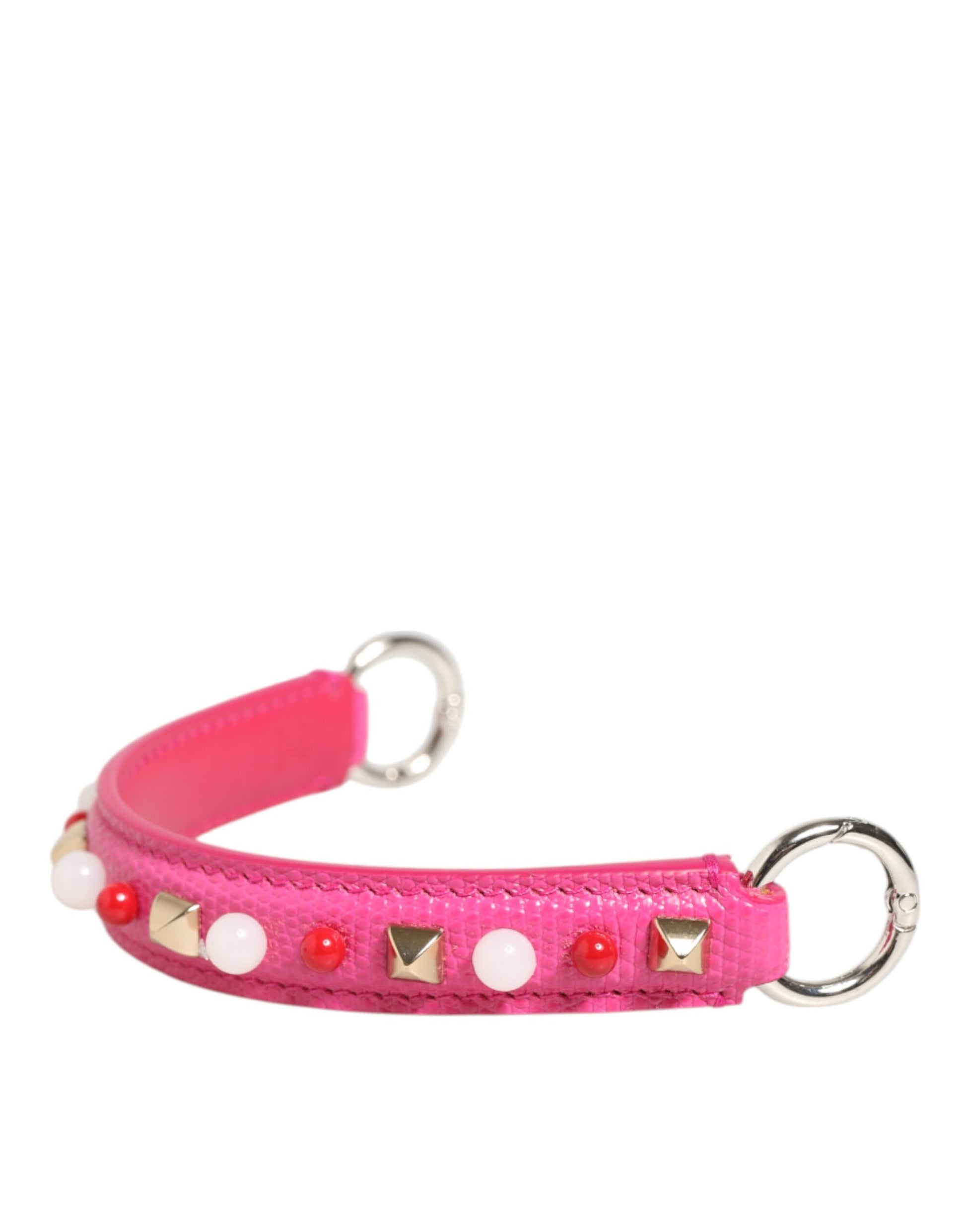 Pink Embellished Leather Bag Handle Women Shoulder Strap-Dolce & Gabbana-LabelTerrace.com
