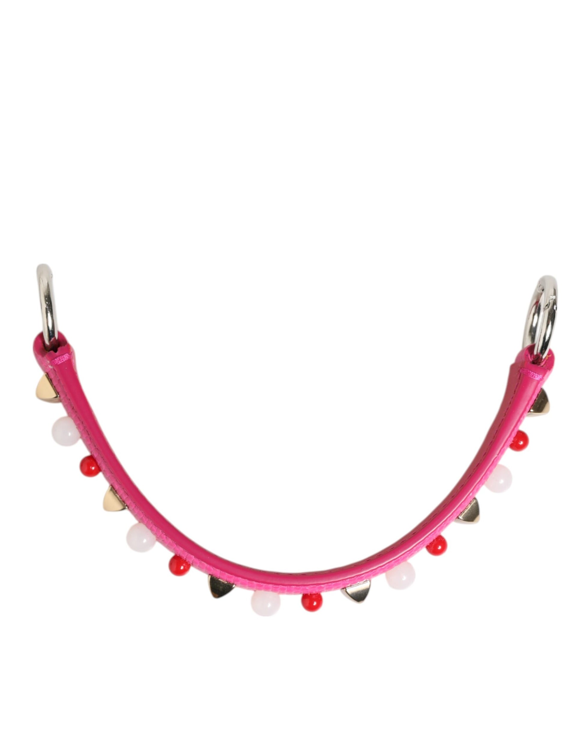 Pink Embellished Leather Bag Handle Women Shoulder Strap-Dolce & Gabbana-LabelTerrace.com