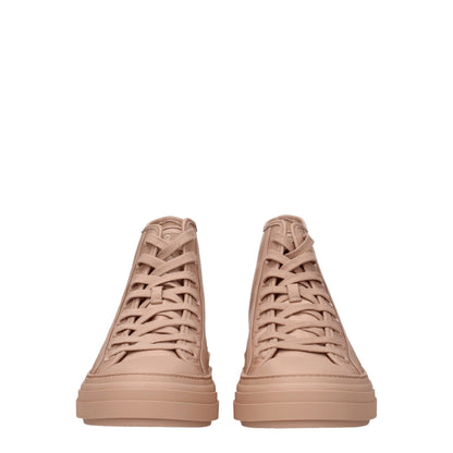 Pink Fabric High Top Sneakers-Valentino Garavani-LabelTerrace.com