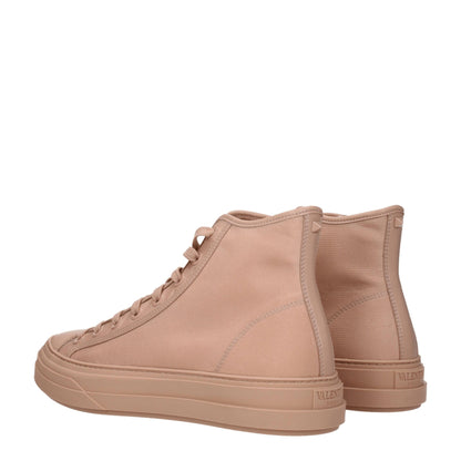 Pink Fabric High Top Sneakers-Valentino Garavani-LabelTerrace.com