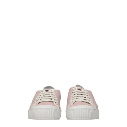 Pink Fabric Low Top Sneakers-Car Shoe-LabelTerrace.com