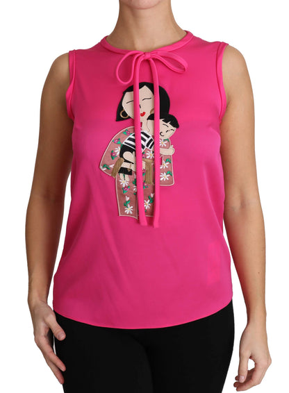 Pink Family Silk Tank Mama Blouse Top Shirt