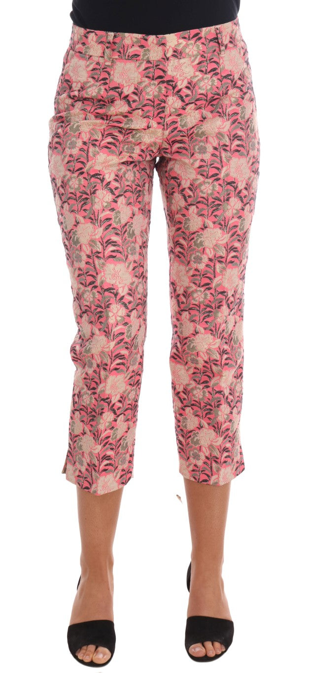 Pink Floral Brocade Capri Pants-Dolce & Gabbana-LabelTerrace.com
