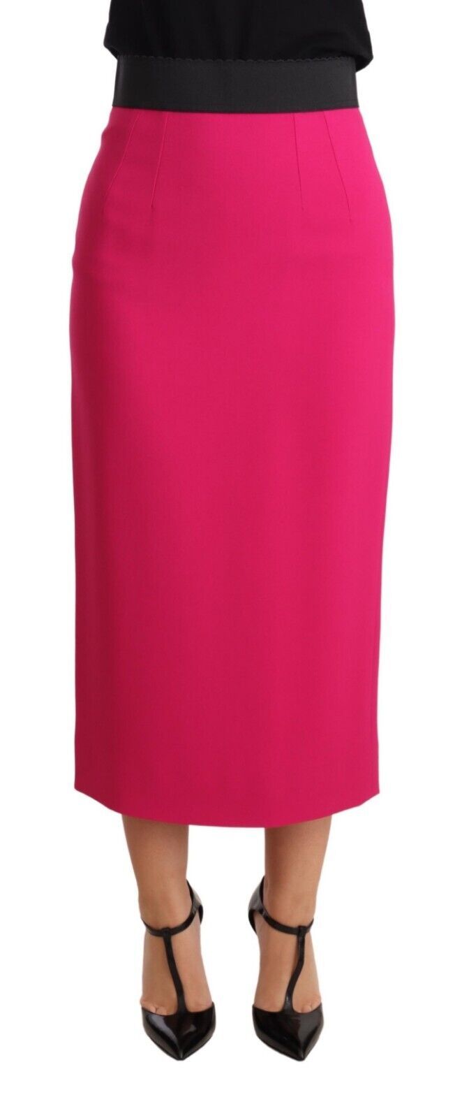 Pink High Waist Stretch Pencil Straight Skirt-Dolce & Gabbana-LabelTerrace.com
