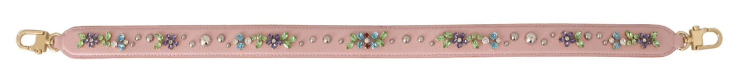 Pink Leather Crystal Stud Accessory Shoulder Strap-Dolce & Gabbana-LabelTerrace.com