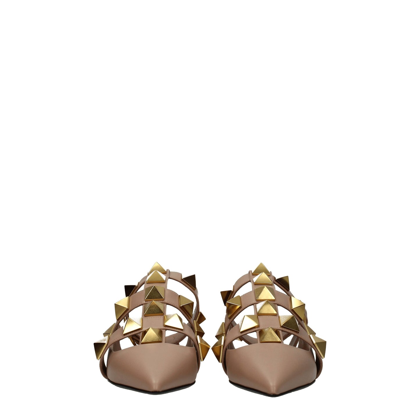 صندل مسطح من الجلد الوردي