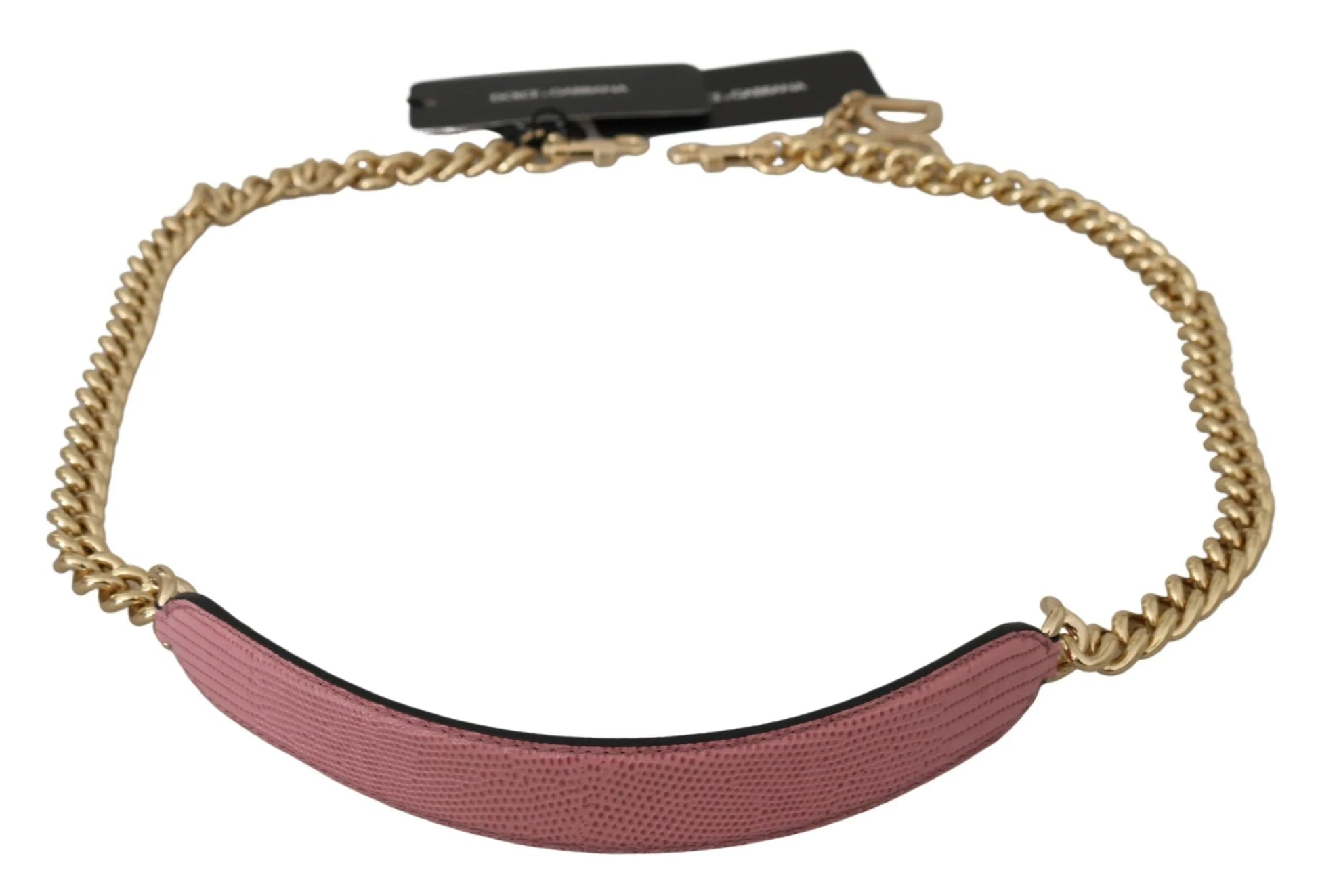 Pink Leather Gold Chain Accessory Shoulder Strap-Dolce & Gabbana-LabelTerrace.com