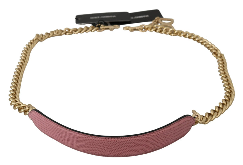 Pink Leather Gold Chain Accessory Shoulder Strap-Dolce & Gabbana-LabelTerrace.com