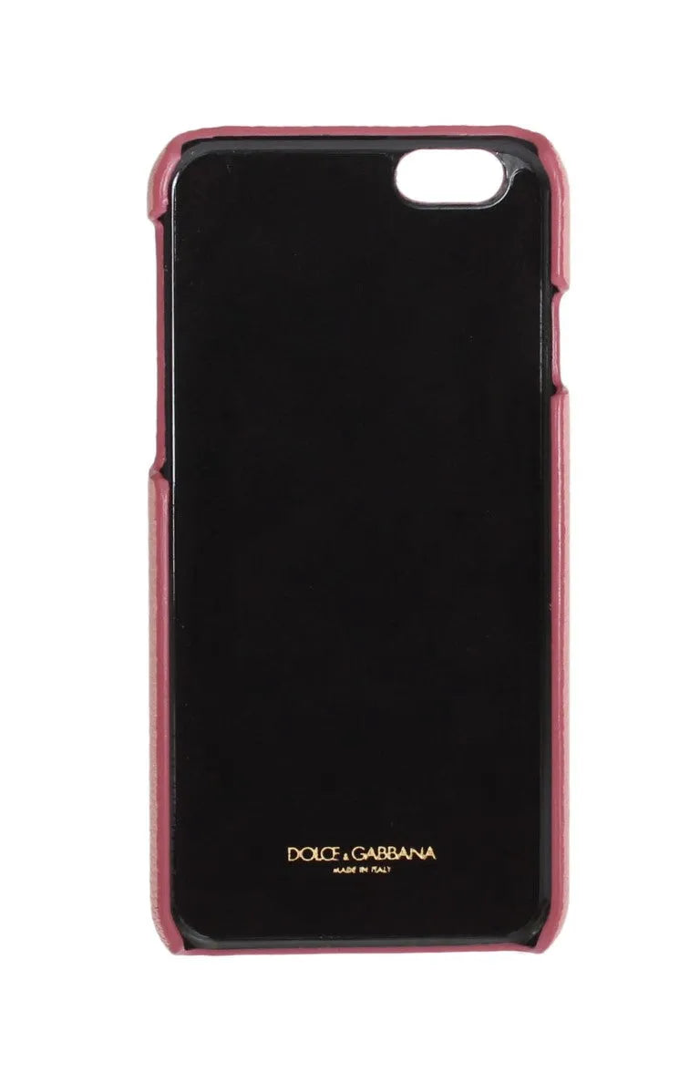 Pink Leather Heart Crystal Phone Case-Dolce & Gabbana-LabelTerrace.com