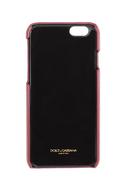 Pink Leather Heart Crystal Phone Case-Dolce & Gabbana-LabelTerrace.com
