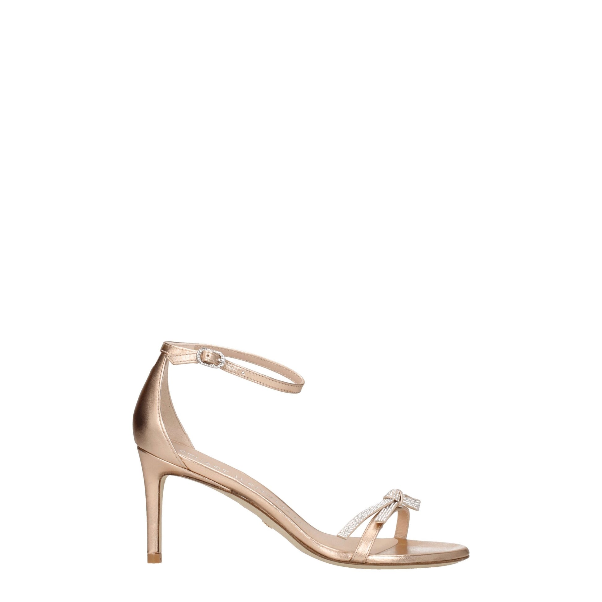 Pink Leather Stiletto Heel Sandals-Stuart Weitzman-LabelTerrace.com