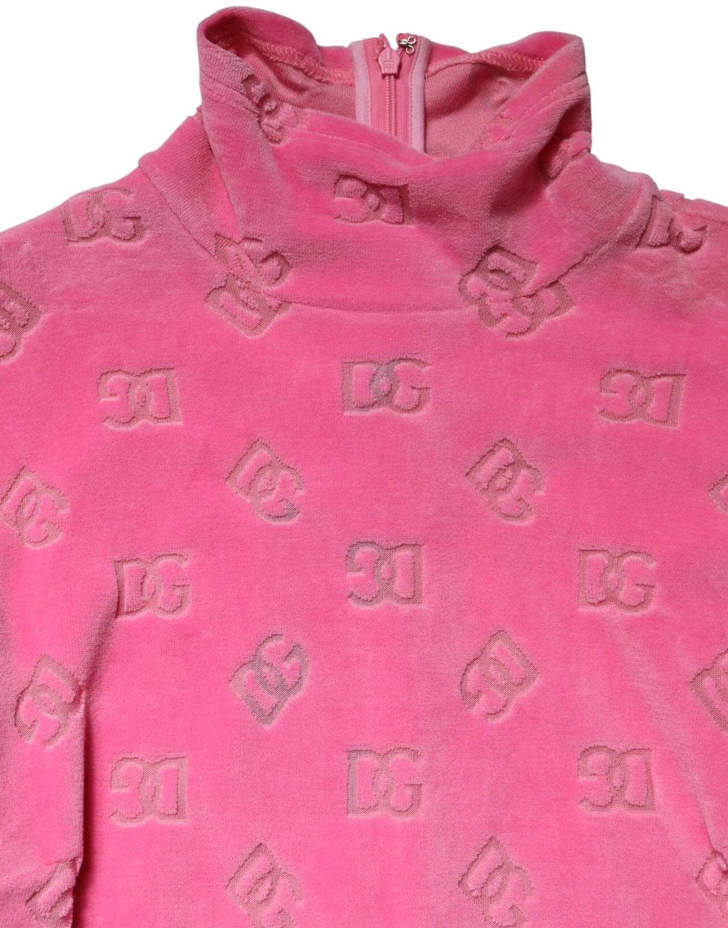 Pink Logo Monogram Long Sleeve Jumpsuit Dress