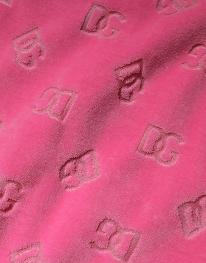 Pink Logo Monogram Long Sleeve Jumpsuit Dress