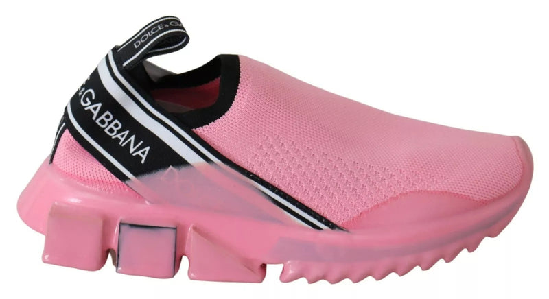 Pink Low Top Sorrento Sneakers Slip On Casual Shoes-Dolce & Gabbana-LabelTerrace.com